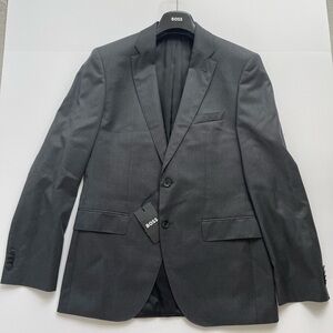 HUGO BOSS Johnstons 1 Suit Jacket 50318521 Dark Grey Virgin Wool Blazer 38R $645